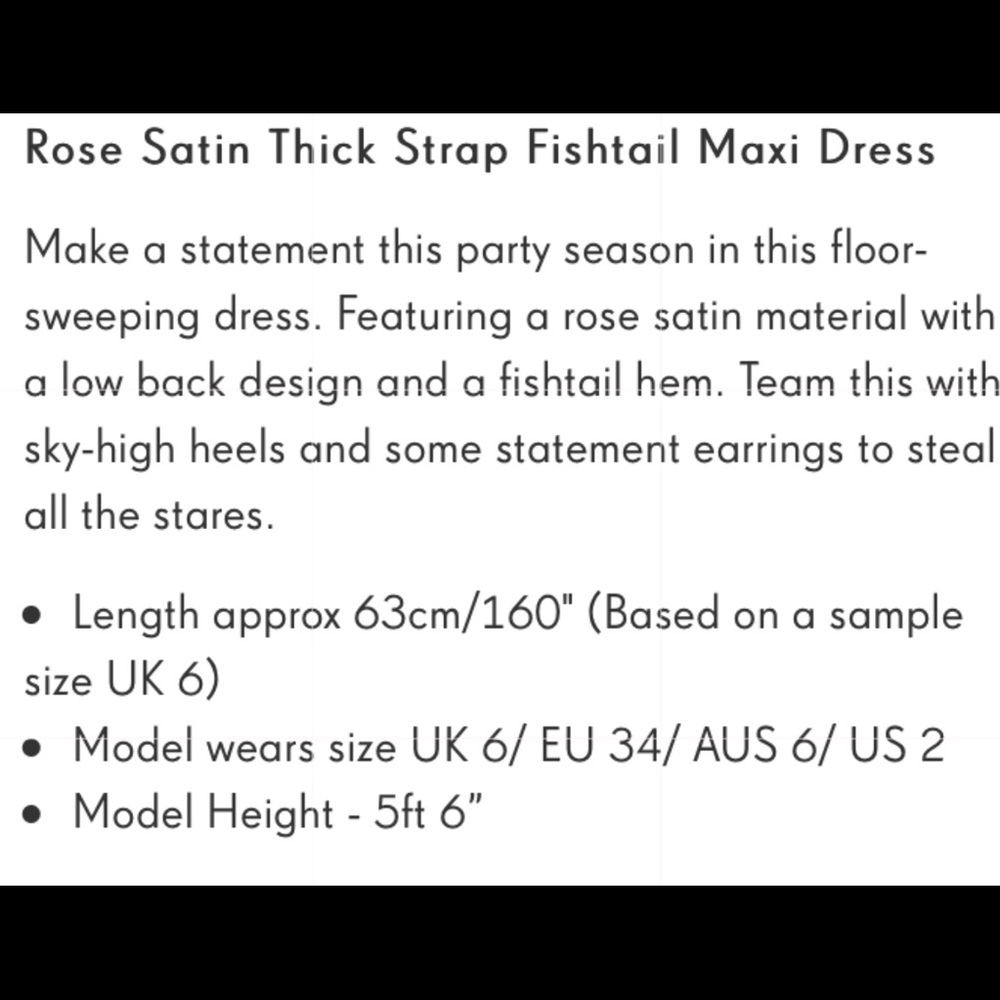 🆕🔥SALE💕Rose Satin thick strap maxi wi/ fishtail - Picture 5 of 6